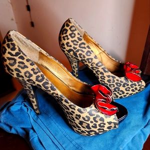 Bordello - TEEZE-12 9/Cheetah Print PU.